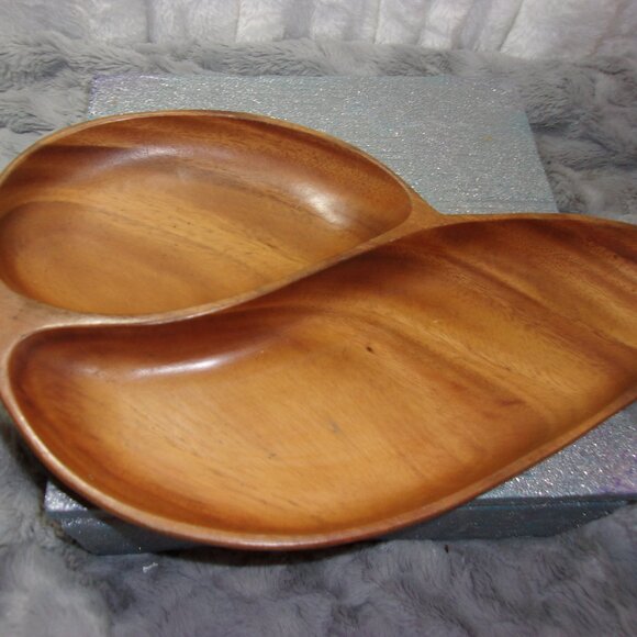 COPY - H-330 VINTAGE MONKEYPOD WOOD CARVED NUT SERVING BOWL - Picture 4 of 8